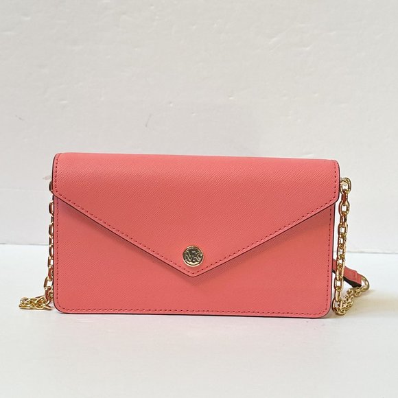 Michael Kors Jet Set Travel Small Envelope Crossbody Bag Wallet Clutch Tea Rose - Picture 3 of 11